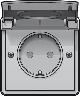 wandcontactdoos 250V 16A 1v RA hydro