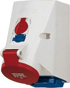 wandcontactdoos combinatie 16A 5p 400V