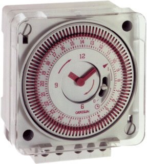 schakelklok 15m/24u analoog paneelbouw