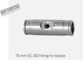 rvs fitting enkele nozzle 10mm