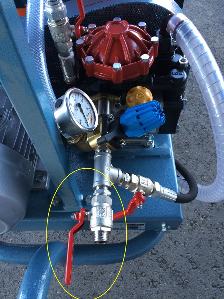 extra 1/2'' kogelkraan gemonteerd