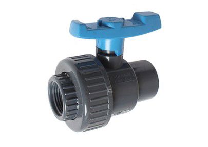 pvc kogelkraan TP 1x wartel blauw 1"