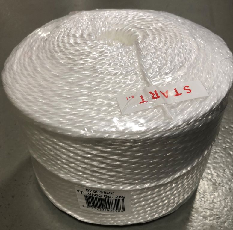 touw poly wit 3/800 2kg/spoel