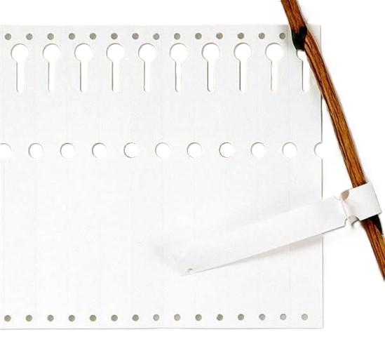 sleufetiket wit 22x2,55cm 2500/bundel