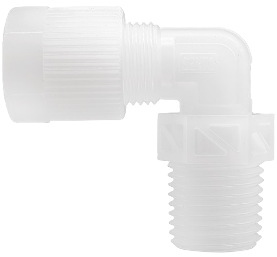 inschroef kniekopp 6mm x ¼"pvdf