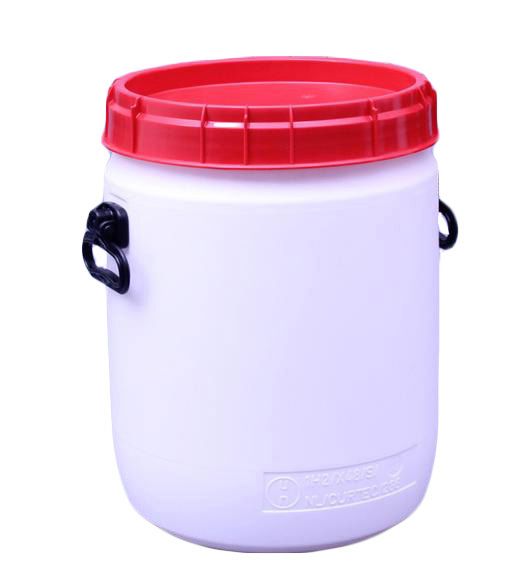 vat wit 34L met deksel rood