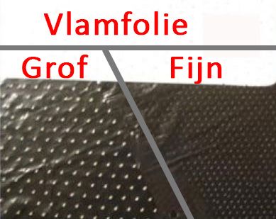 vlamfolie 150cm 30mu 500m grof zwart