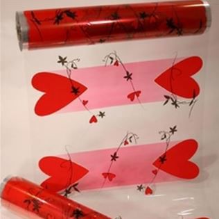 folie rol 60cm p25 300m rood bedrukt