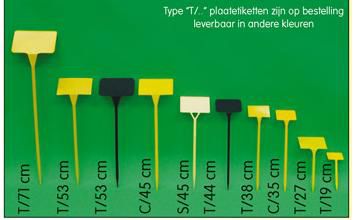 plaatetiket 27x13x8cm geel schuin50/zk