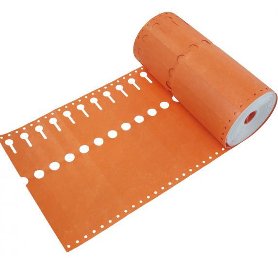 sleufetiket 22x2,55 oranje 1000/rol