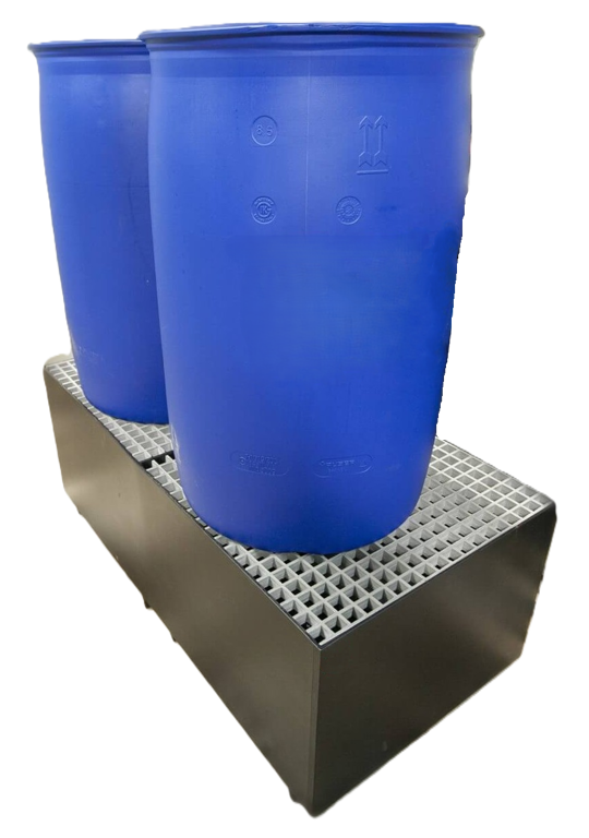 hdpe lekbak 1400x700x250mm met rooster