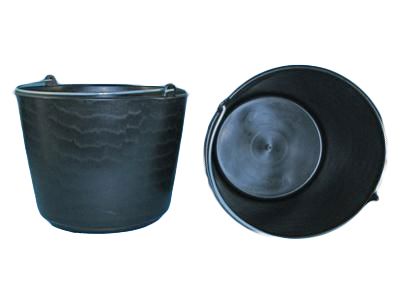 bouwemmer 12 liter zwart