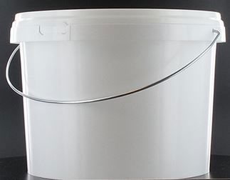emmer 5ltr wit met metalen beugel 25/pak