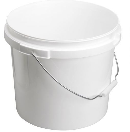 emmer 12 ltr wit +metalen beugel 27stuks