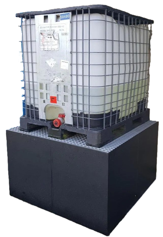 hdpe lekbak 1250x1250x750mm met rooster