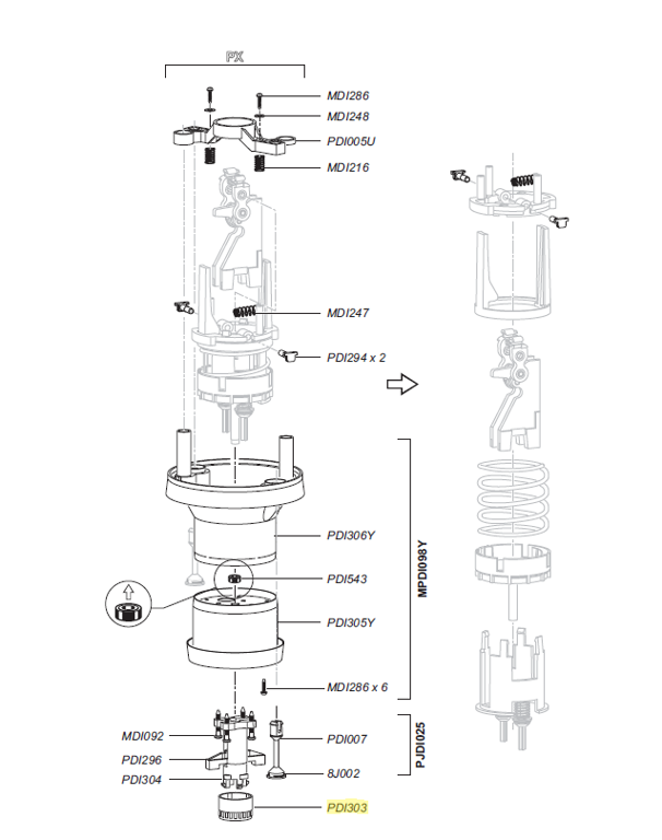 Dosatron moer tbv zuiger DI16
