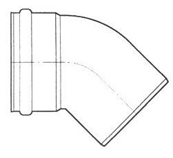 riool bocht 45° 250mm mn-spie