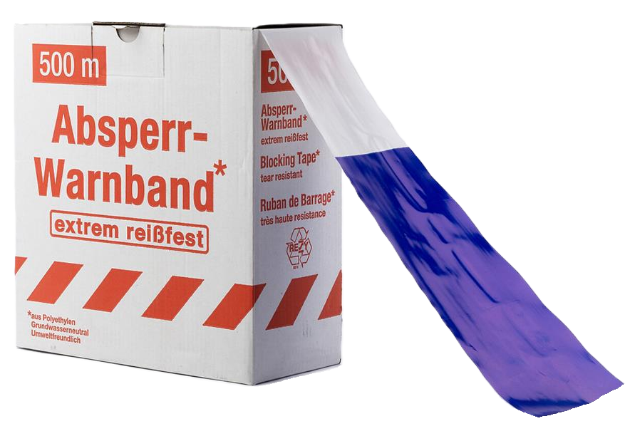 afzetlint blauw/wit 80mm 500m/rol