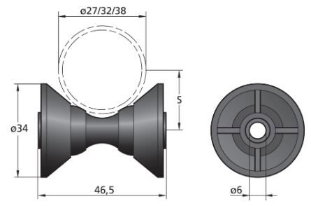 diabolowiel zwart 27/32/38mm as 6mm