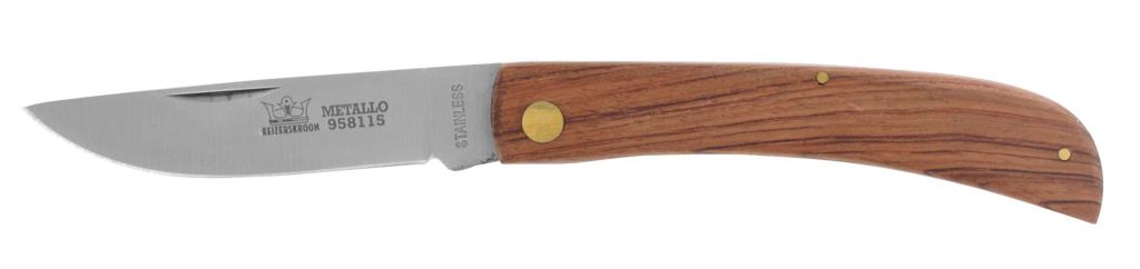 zakmes 85mm rvs hout