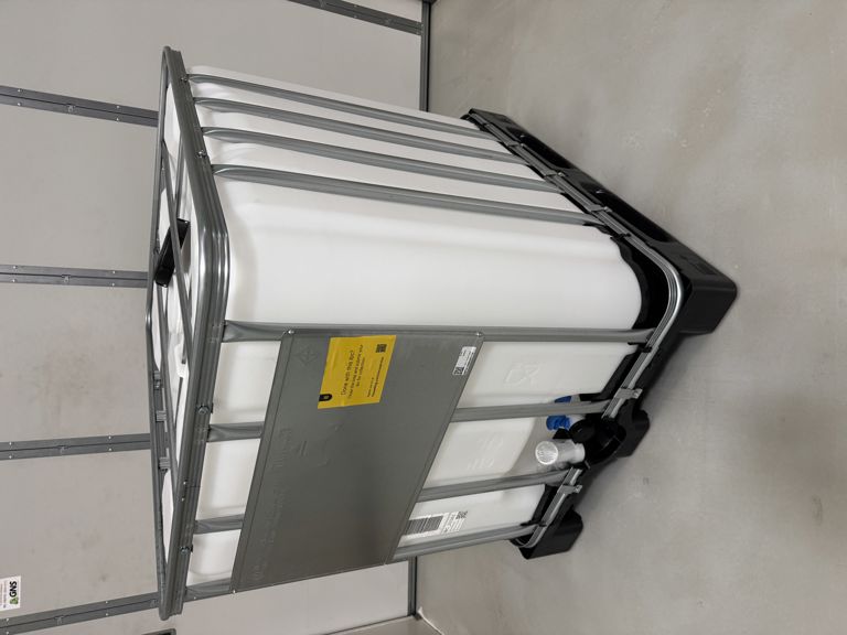 vloeistoftank IBC 1000L knststf wit plt