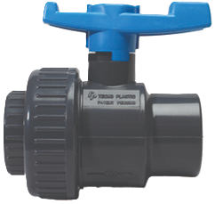 pvc kogelkraan TP 1x wartel blauw 25mm