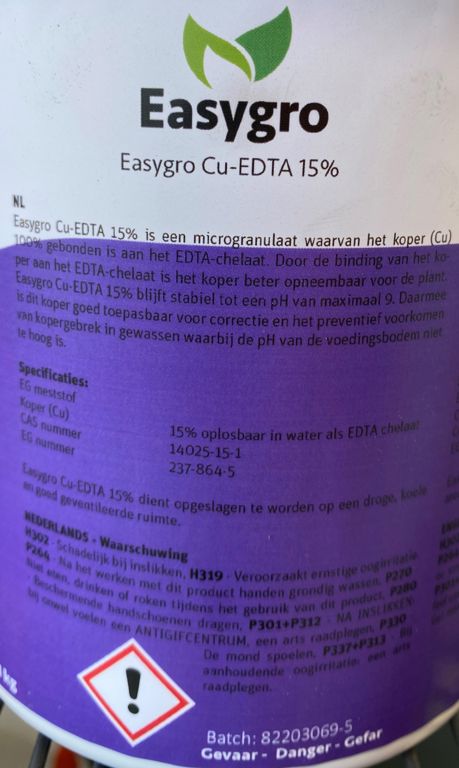 Easygro koperchelaat Cu-EDTA 15% 1kg