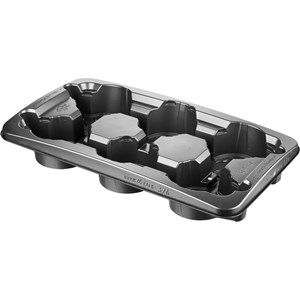 Normpacktray 306 zwart bodemgat 1200/plt