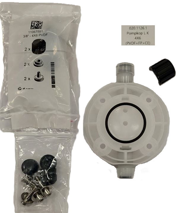 pompkop "L" 4x6mm zuur PVDF+FP+CE vit