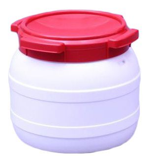 vat wit 10L met deksel rood