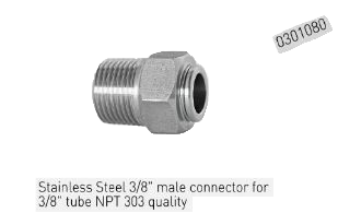 rvs 303 fitting 3/8"x 3/8" bu