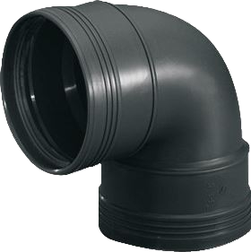 ppc bocht mof/mof 90° 50mm zwart