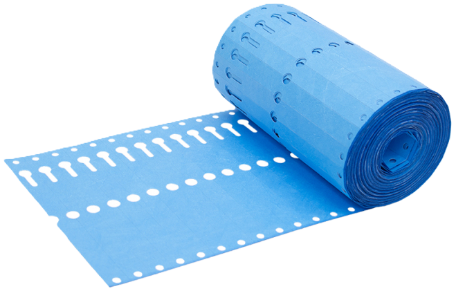 sleufetiket 16x1,27 blauw 1000/rol