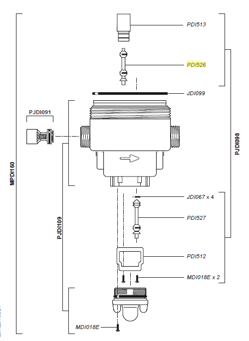 Dosatron klep kort tbv D07 5½%