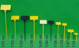 plaatetiket 30x6x4,5cm geel recht 100/zk
