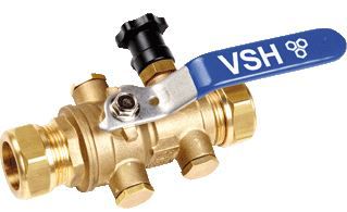 kogelkraan met terugslagklep knel 22mm