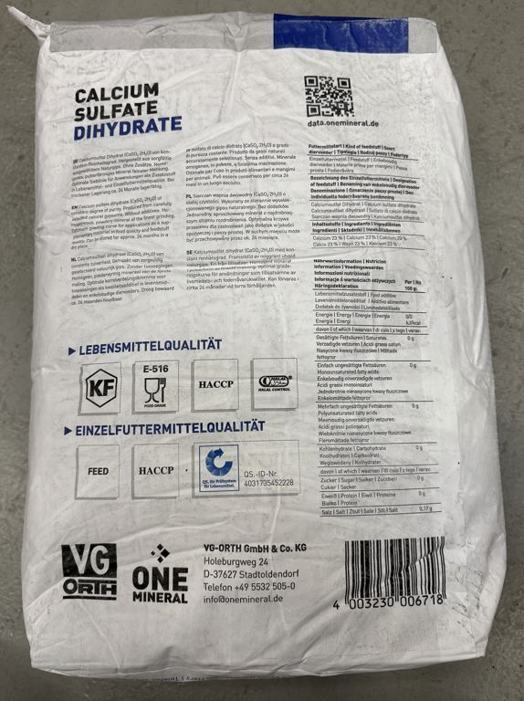 gips/calciumsulfaat poeder 25kg/zak