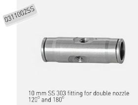 rvs fitting dubbele nozzle 10mm