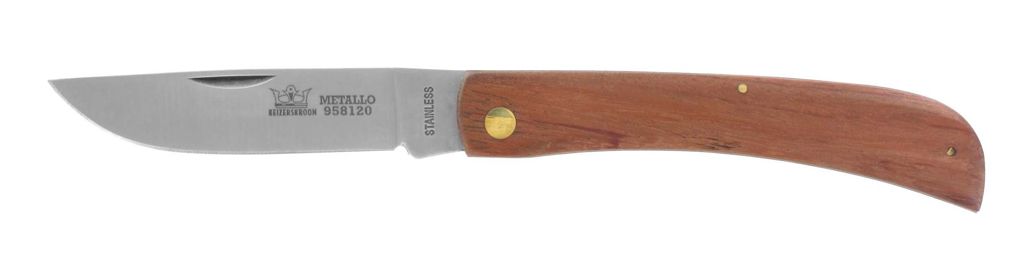 zakmes 95mm rvs hout