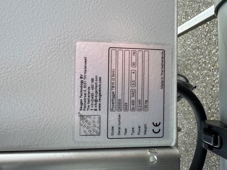 powerfogger TB10 vacuumpomp 400V 16Amp