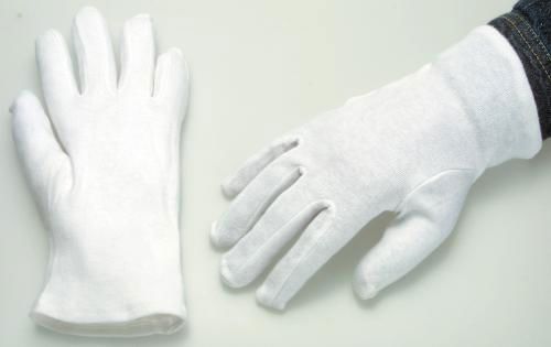 handschoen interlock wit L