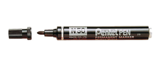 stift pentel n50 1,5-3mm zwart per stuk
