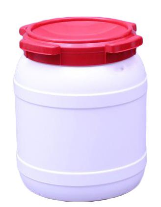 vat wit 15L met deksel rood