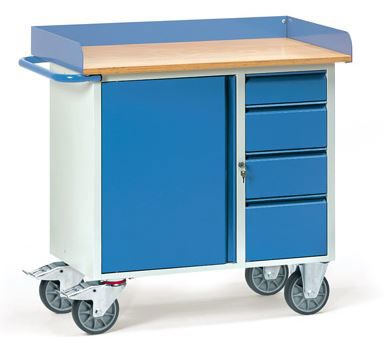 werkplaatswagen 985 x 590mm 4 laden