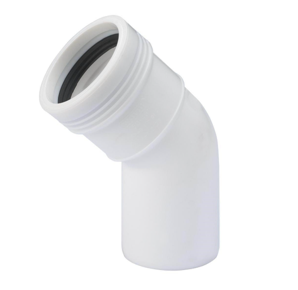 ppc bocht mof/spie 45° 110mm wit