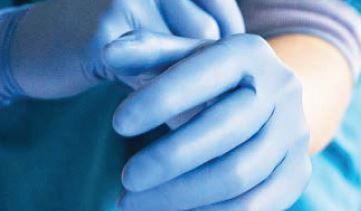 handschoen vitril maat S blauw 100/ds