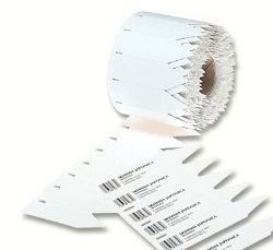 pvc steeketiket 12x3,3cm wit TT 1500/rol