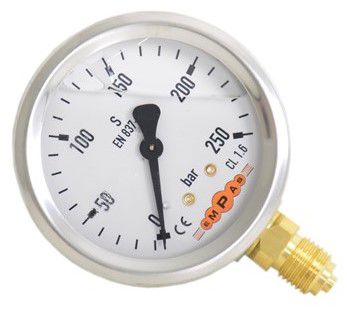 manometer 0-250bar onderaansluiting
