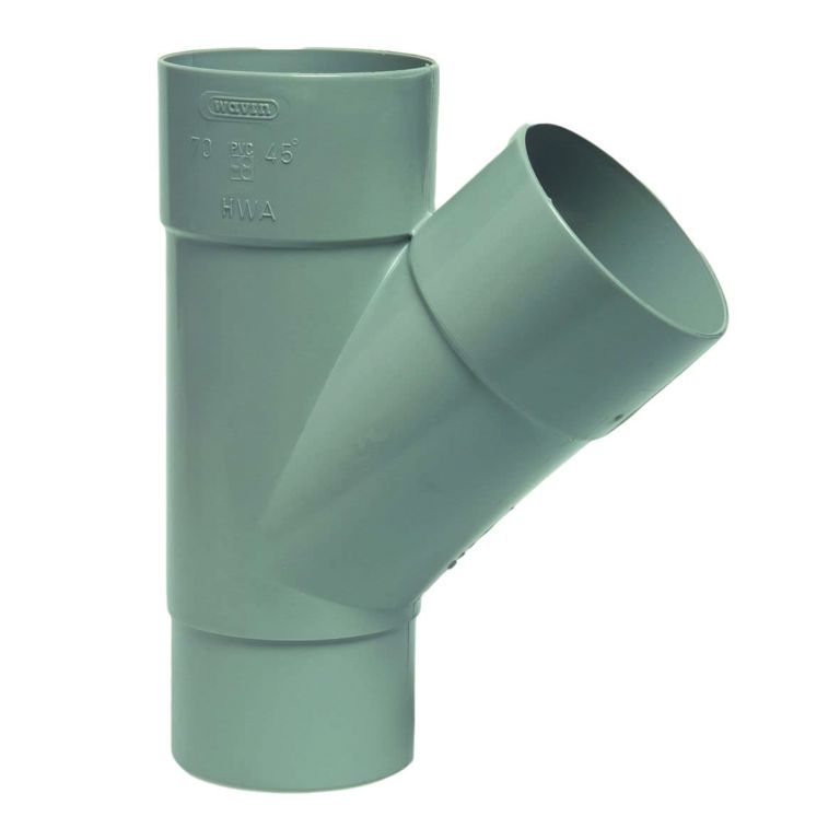 rwa T-stuk 45° 80mm lijm-verjongd