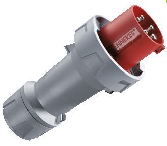 stekker 63A 400V 5p CEE grijs/rood